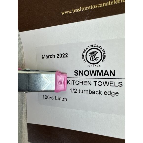 1 - Tessitura Toscana Telerie Snowman 100% Linen Kitchen Towel Sonoma - Picture 7 of 9